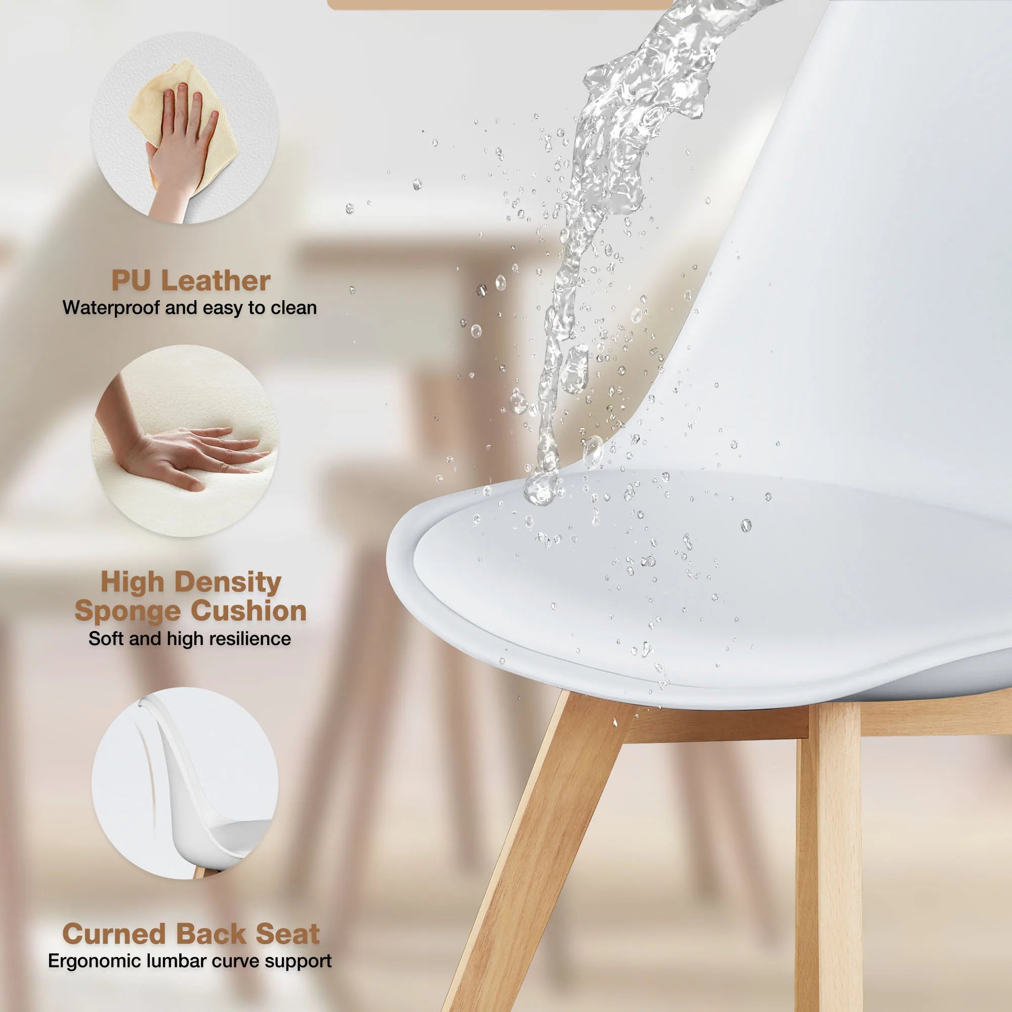 4 Leather Dining Chairs