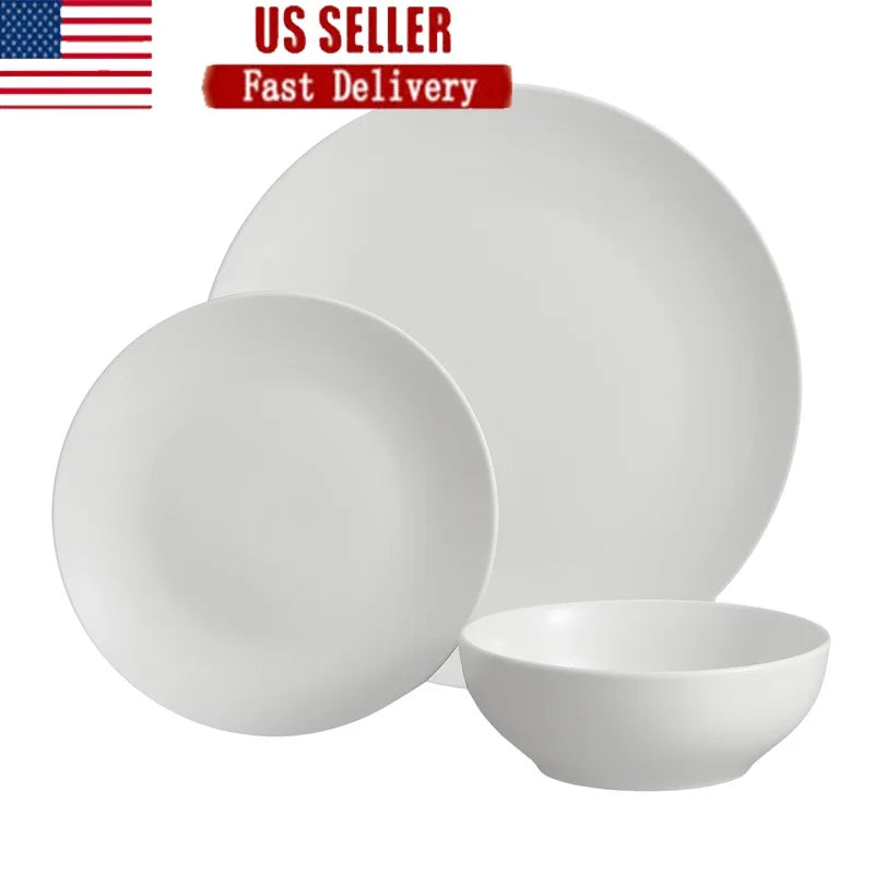 12-Piece White Stoneware Set