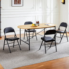 2 Leather Padded Folding  Chairs