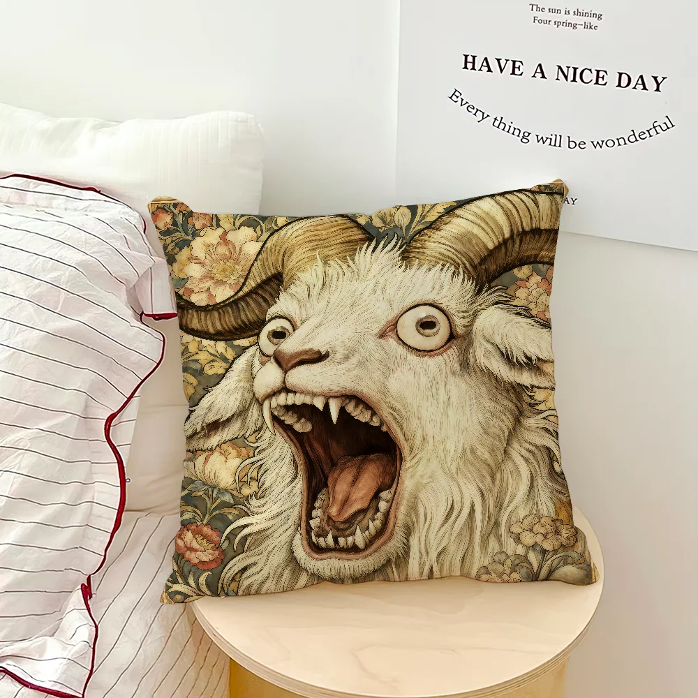 Screaming Goat Pillow Cover