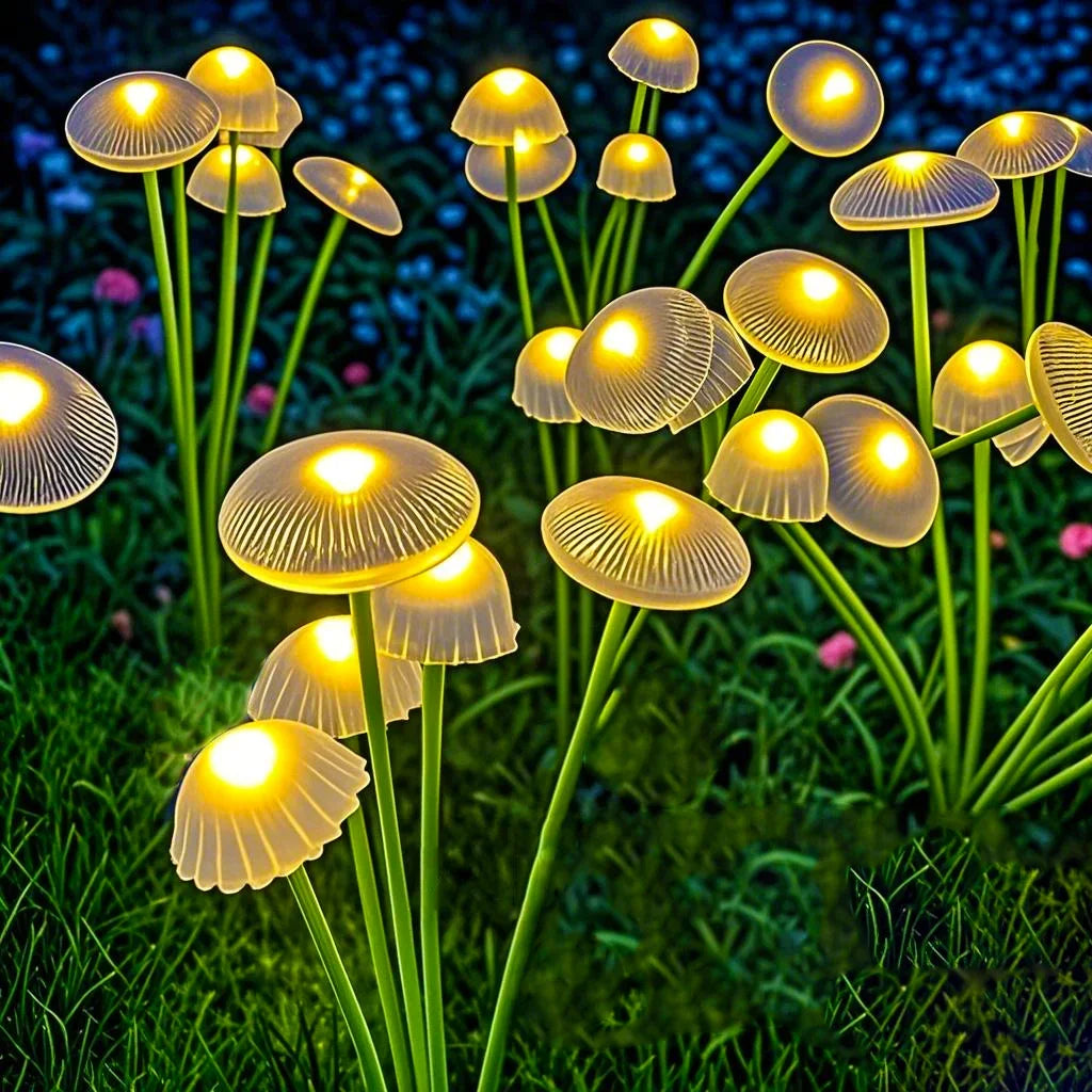 Dual Mode LED Solar Mushroom Lights