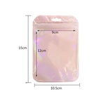 50pcs Holographic Zipper Small Food Storage