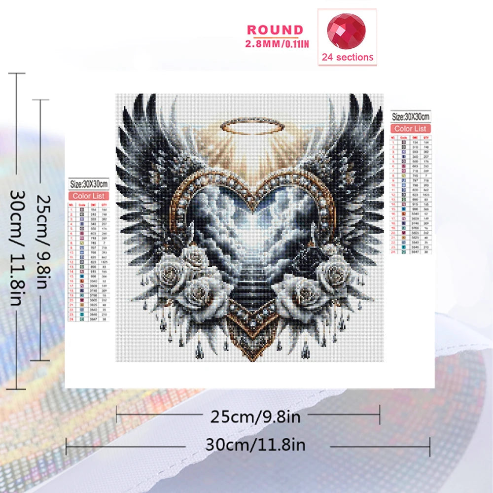 New Arrival Diamond Love Heart Wing