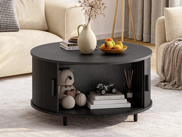 Round Coffee Table with Storage
