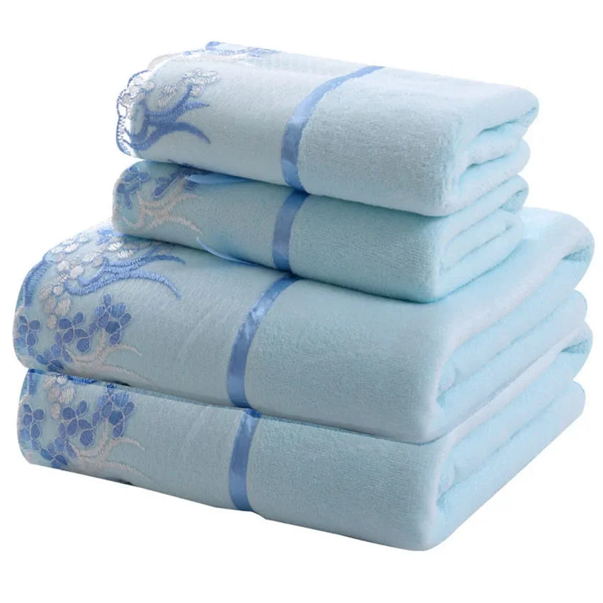 Lace Embroidered Towel Set