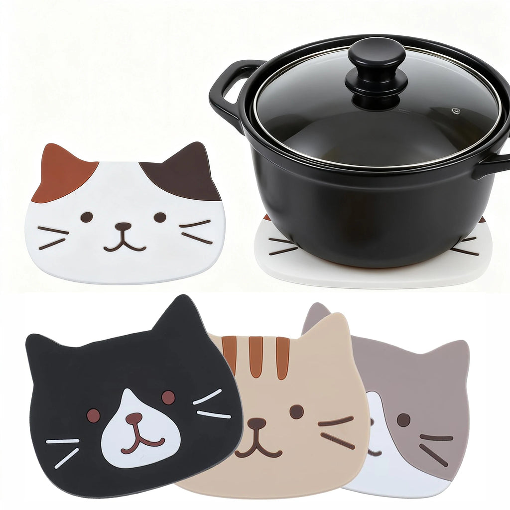 5pcs Cat Silicone Trivets
