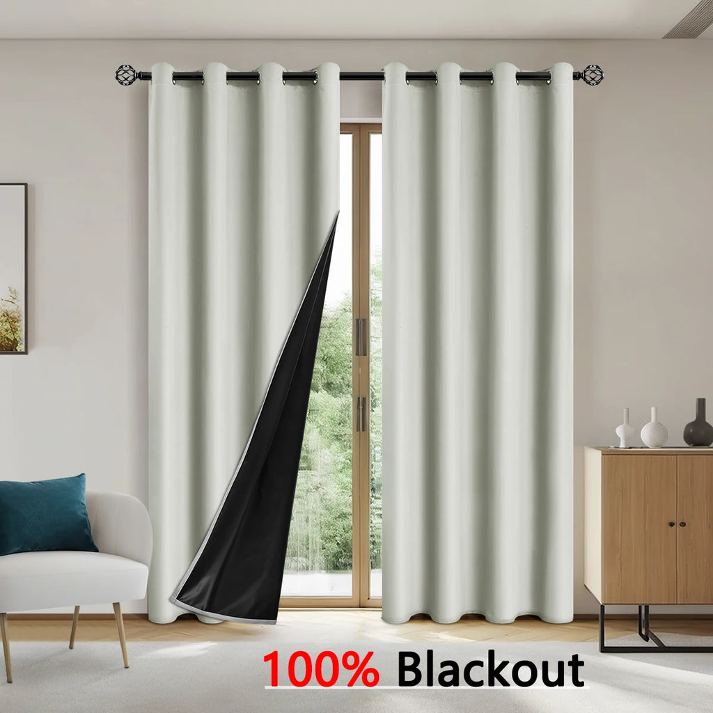 1pc Solid Color Full  Blackout curtains