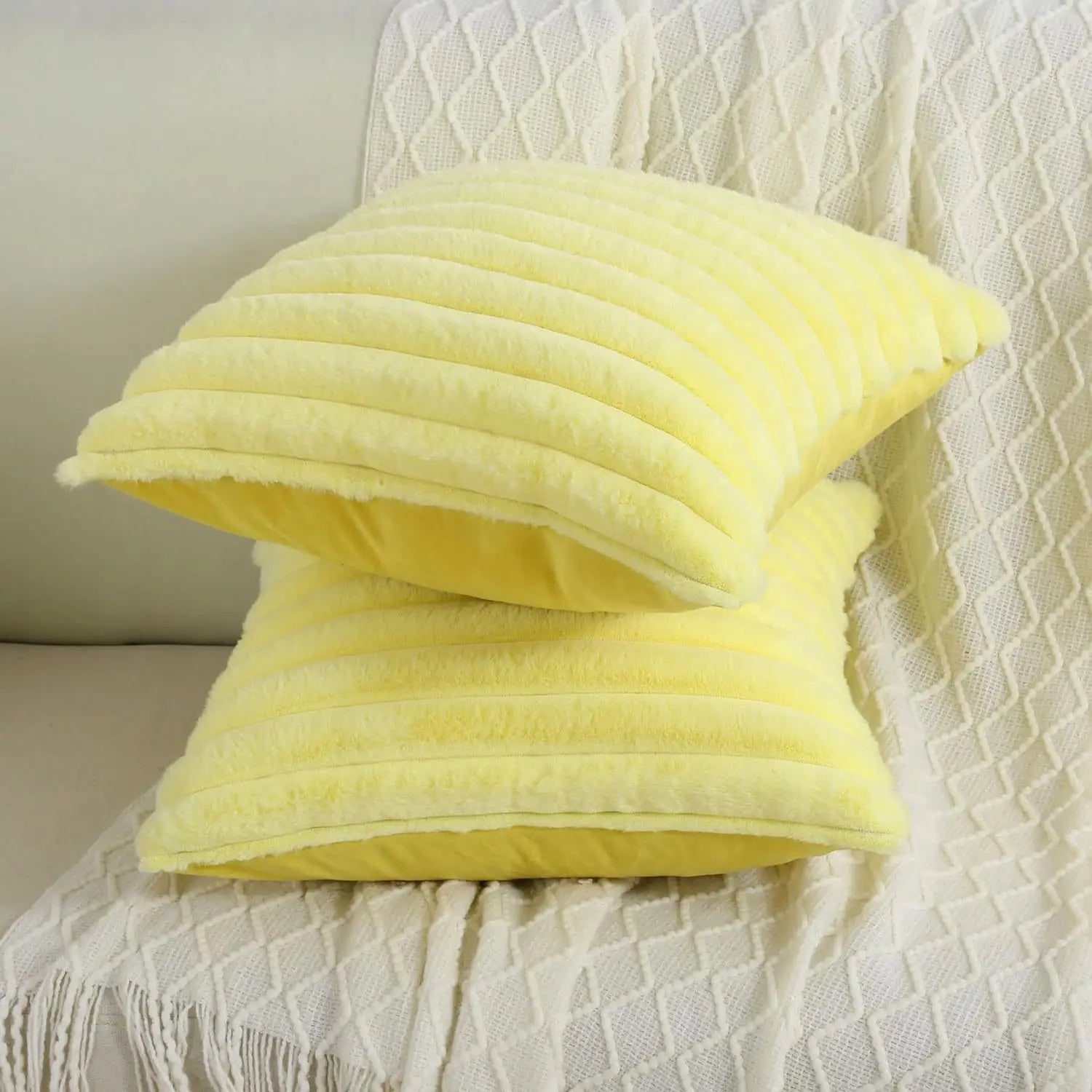 Faux Rabbit Fur Pillow Cover