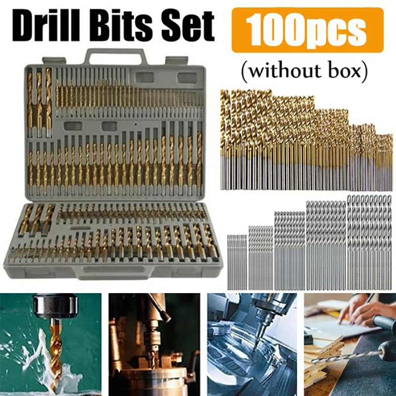 100/50Pcs Titanium Coated Drill Bits
