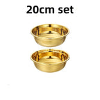 Round Golden Stainless Steel Colander