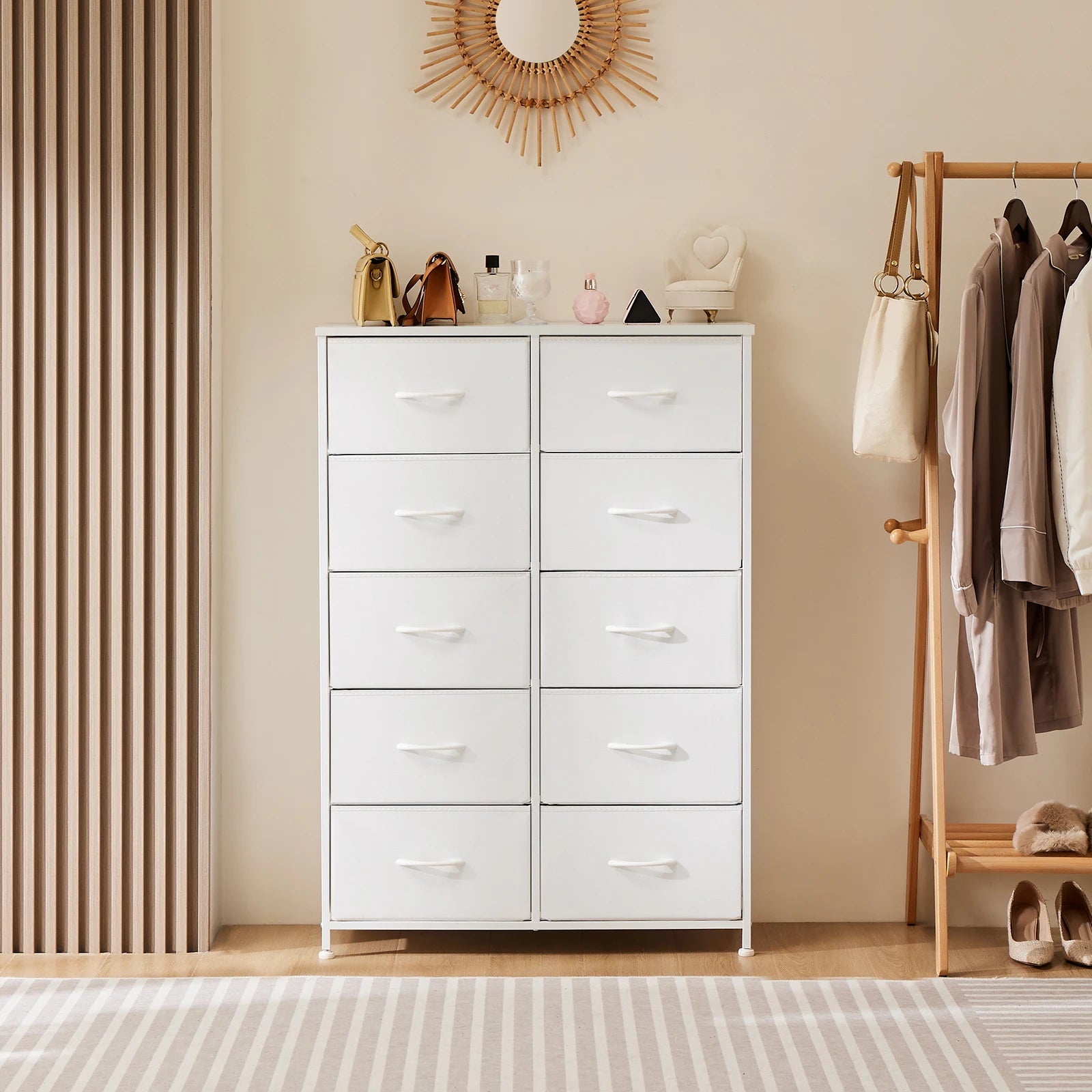 Bedside Table / 10 Fabric Drawers