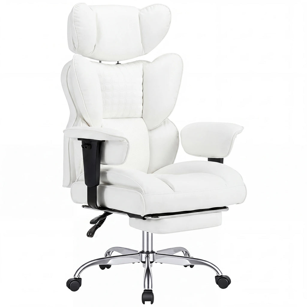 Adjustable Armrests Reclining Computer Office Chair / Footrest