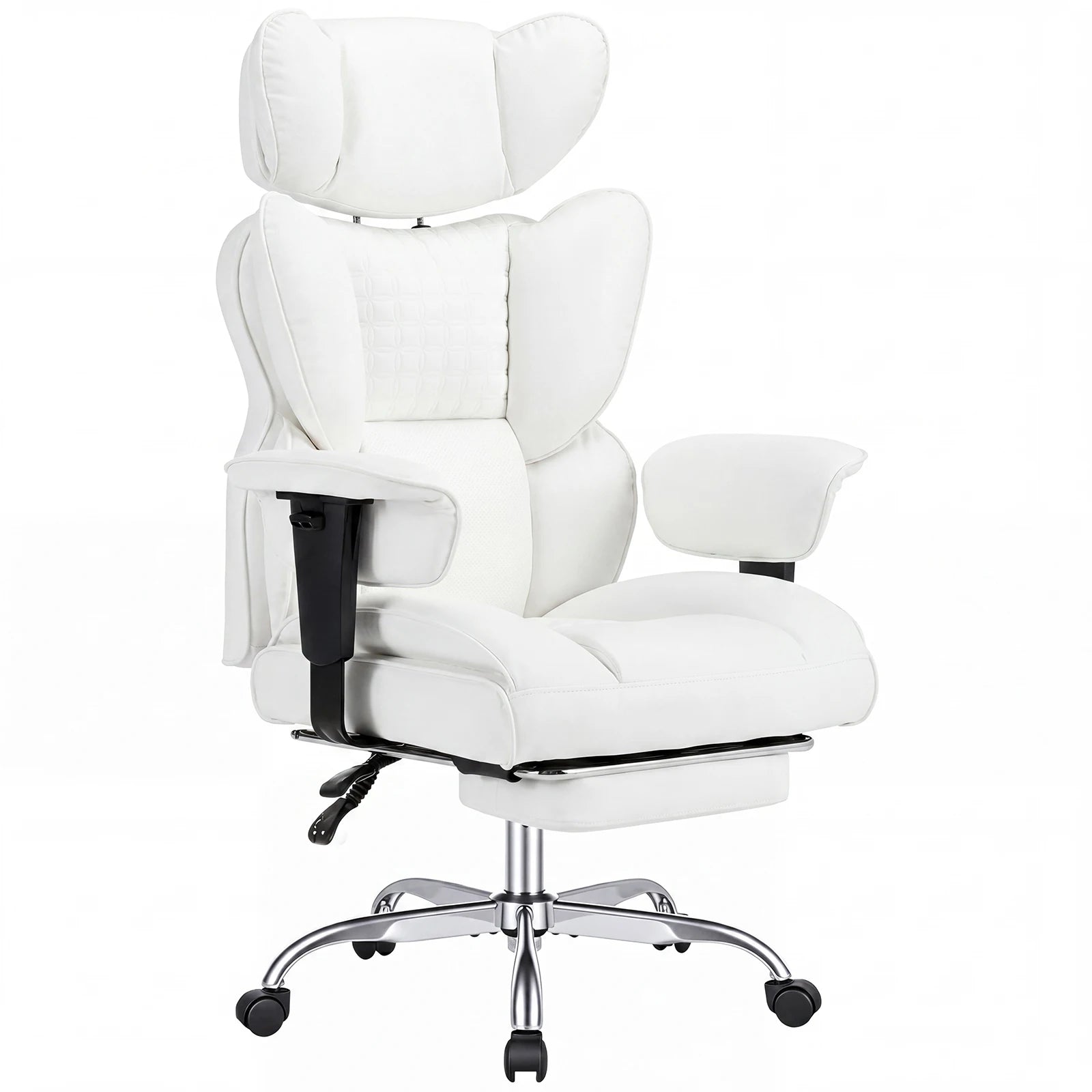 Adjustable Armrests Reclining Computer Office Chair / Footrest