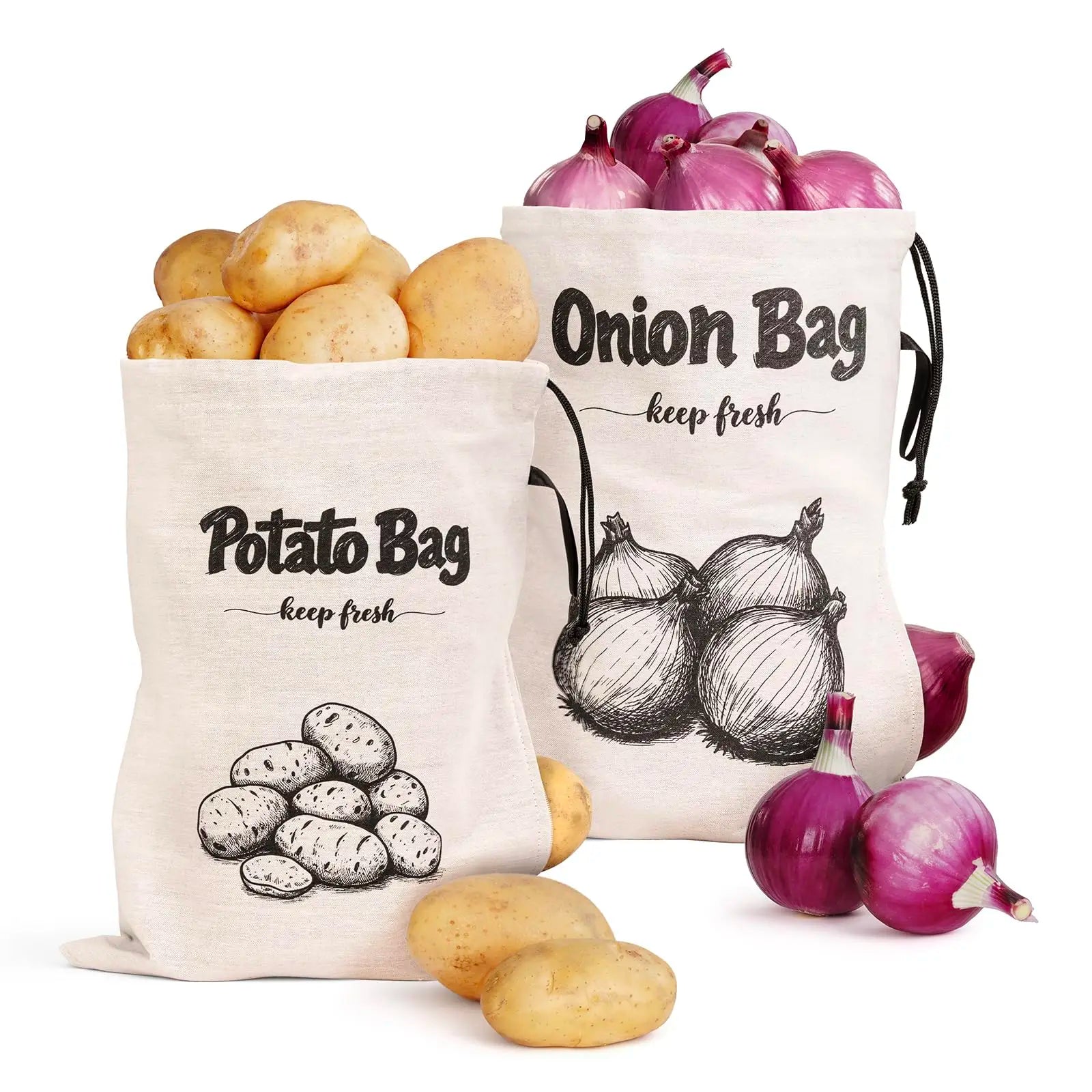 Reusable Onion/ Potatoes /Storage Bag / Drawstring