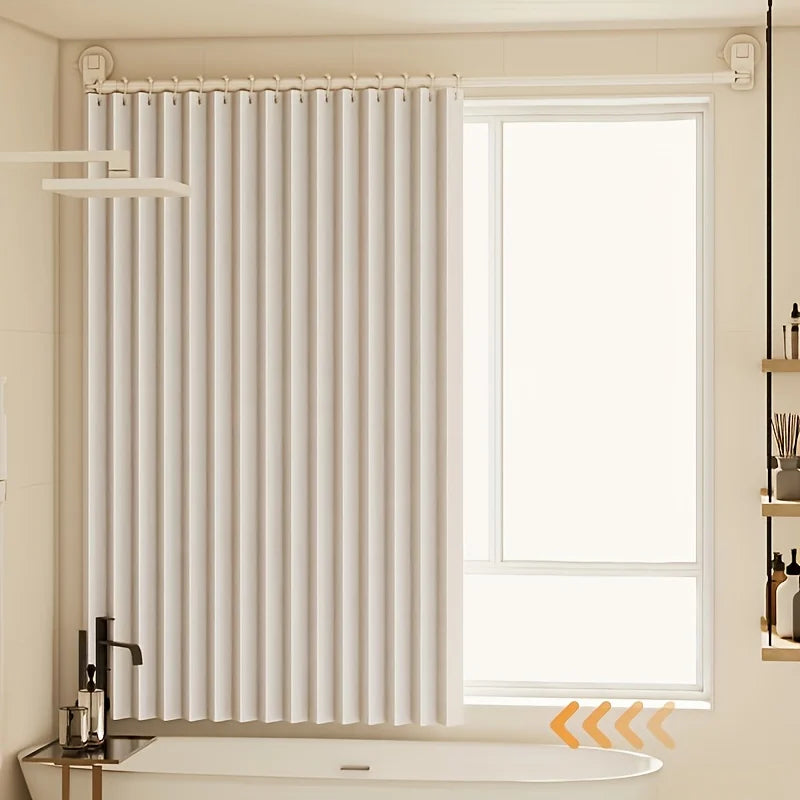 Foldable Shower Curtain / Hooks, Ties
