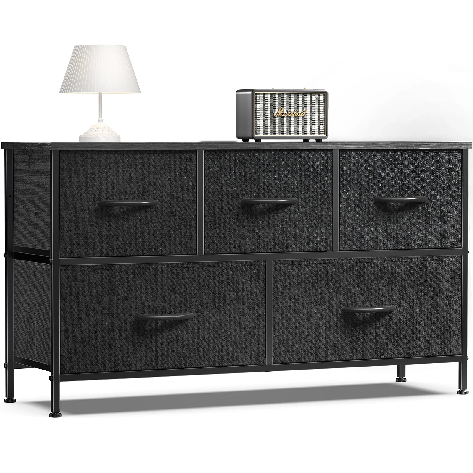 Display Cabinet / 5 Fabric Drawers