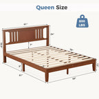 Wood Bed Frame / Headboard Natural Wooden Base
