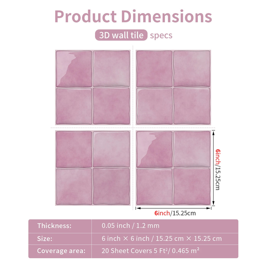 Pink Wall, Self-Adhesive Tile