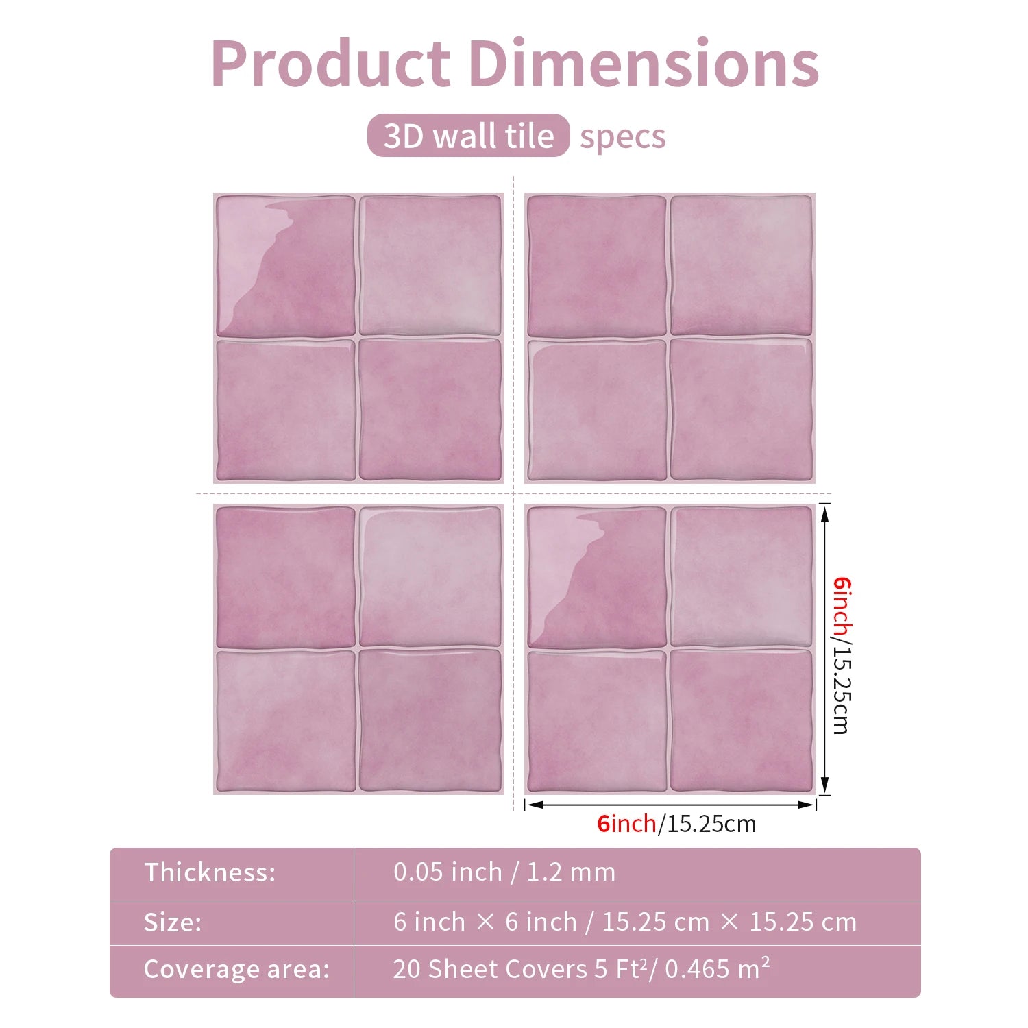 Pink Wall, Self-Adhesive Tile