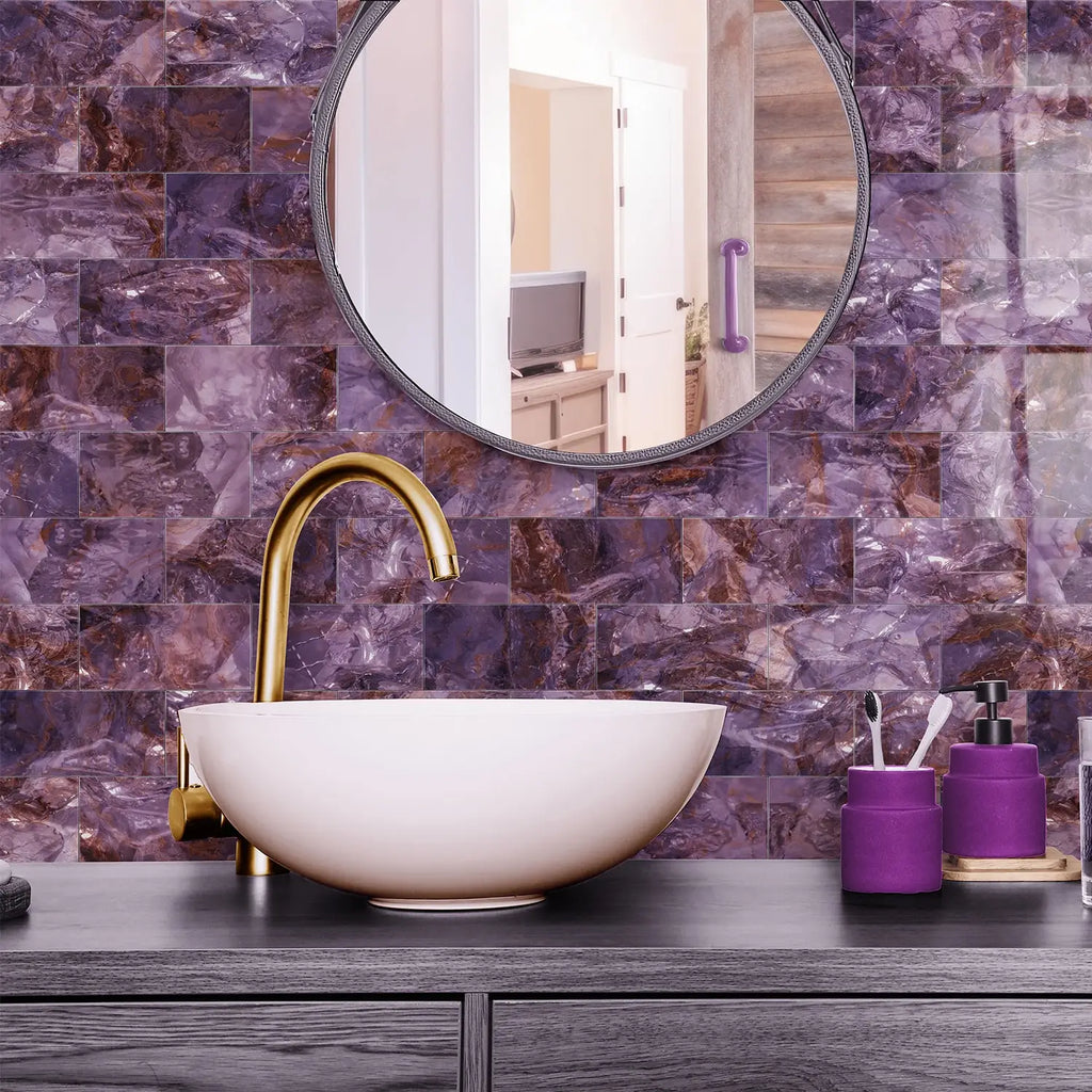 16/32/64 pcs marble ceramic tile, self-adhesive wall decoration