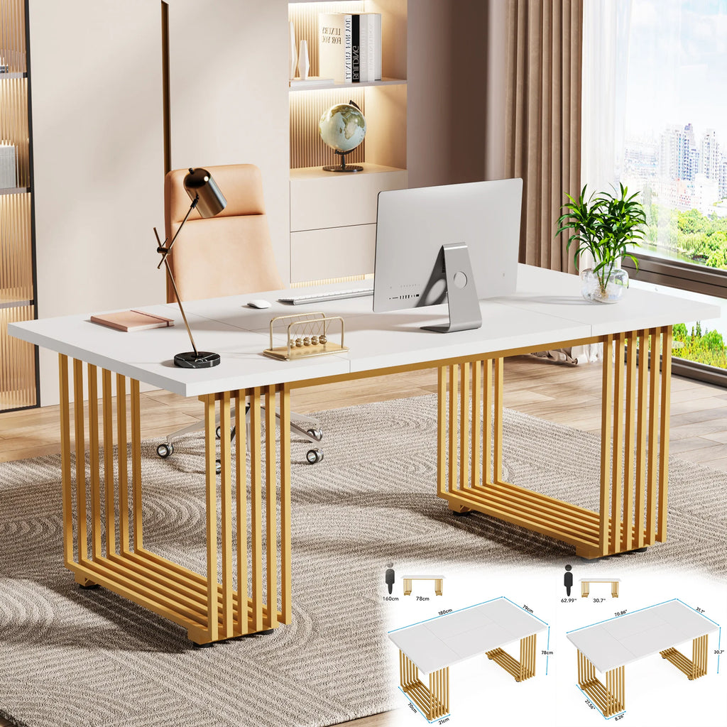 Modern Office Desk, 70.9" Wooden Computer