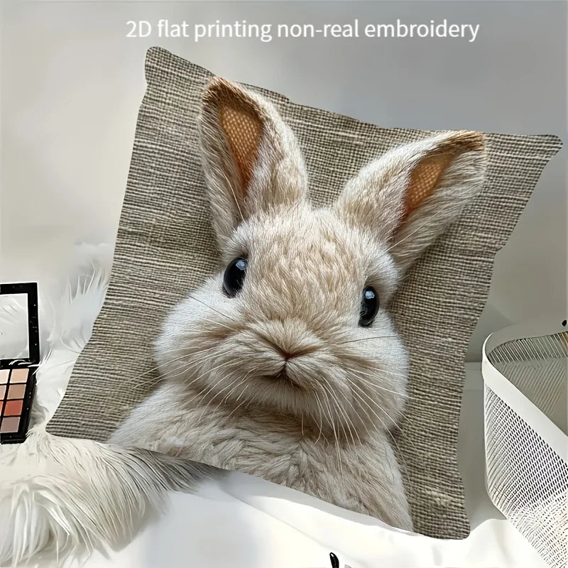 1pc Rabbit Pillowcase with Zipper Closure