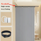 Foldable Shower Curtain / Hooks, Ties
