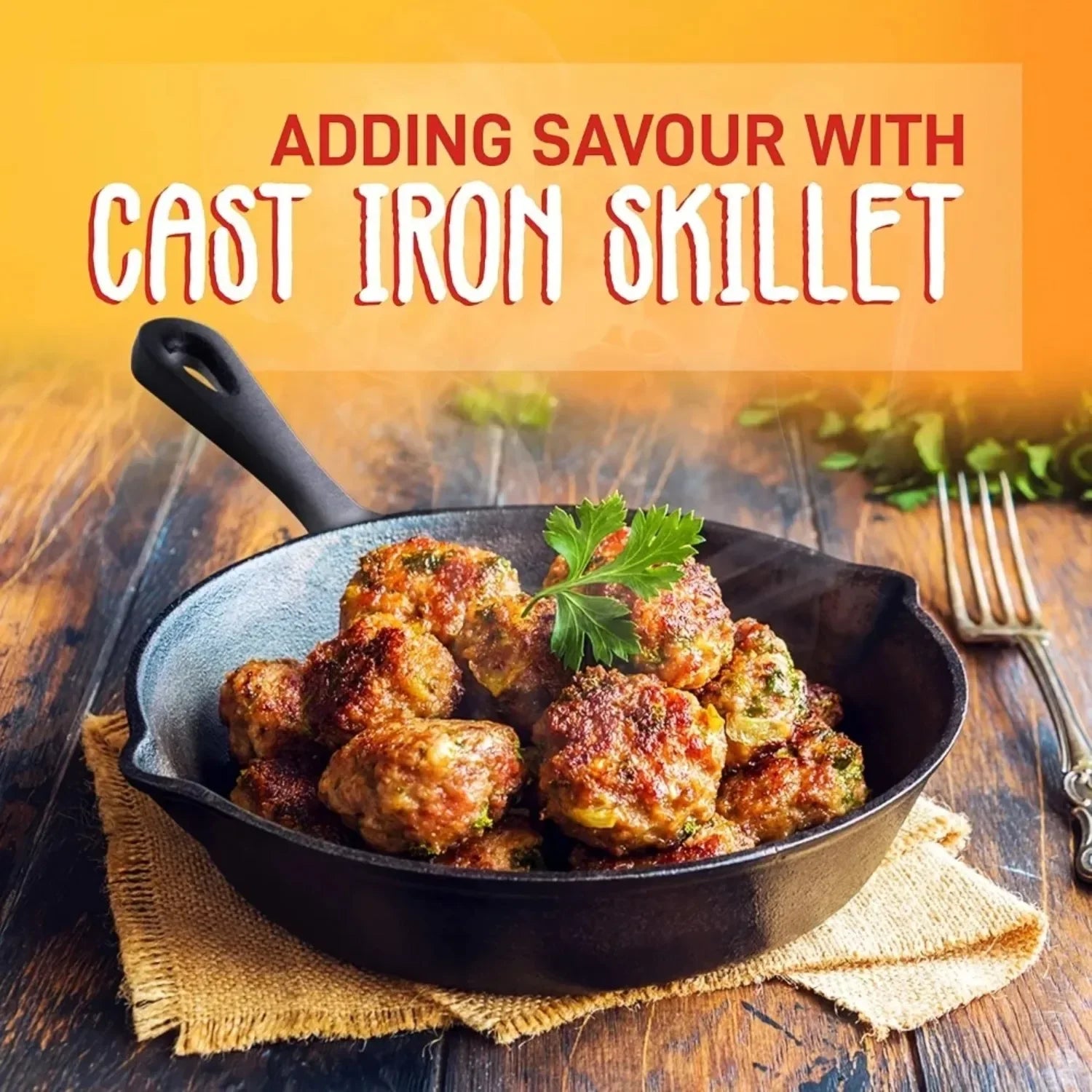 3PCS Pre-Seasoned  Iron Skillet Set