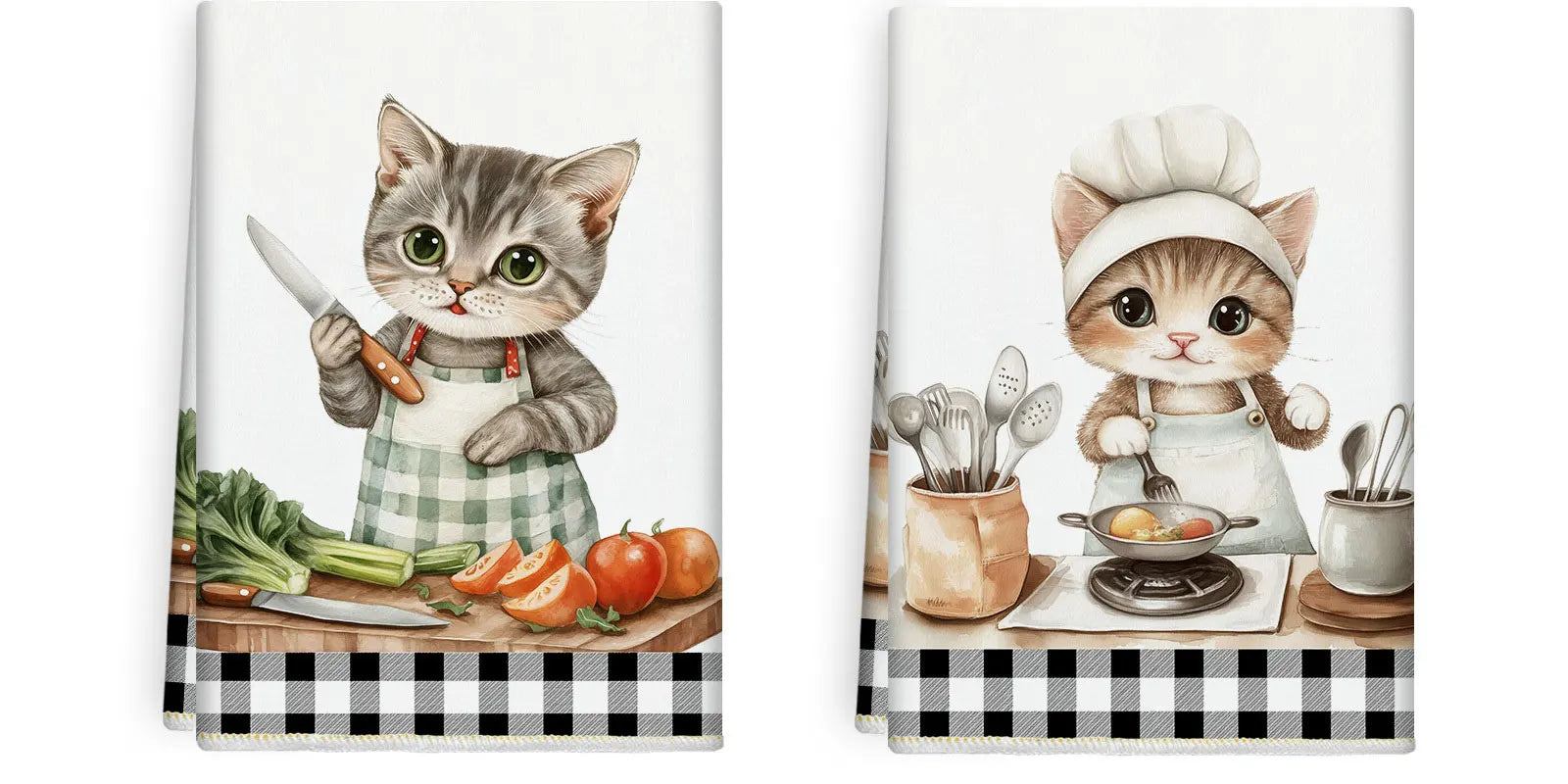 2-Piece Cat Chef Towel Set