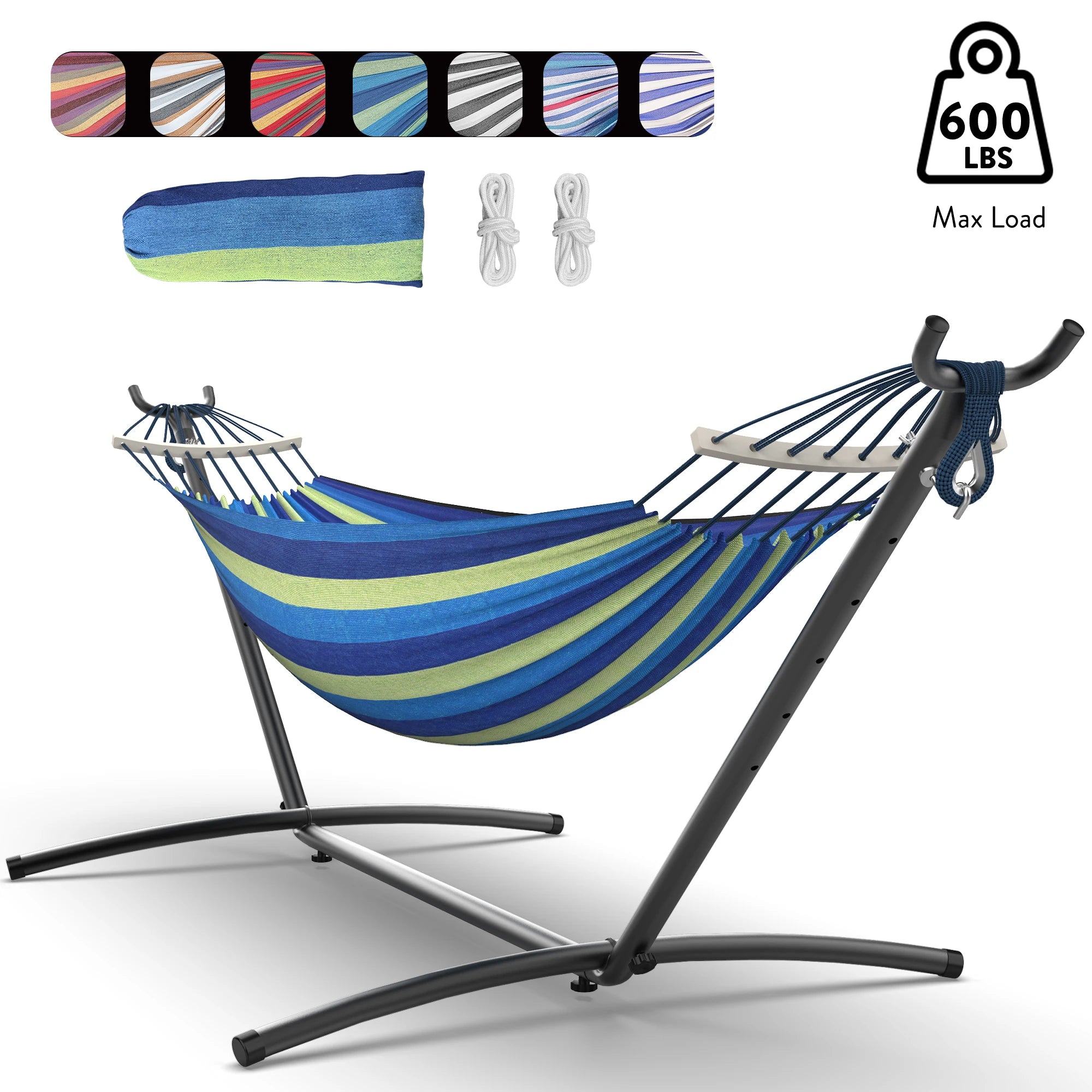 Hammock with Adjustable Stand, 600lb Capacity