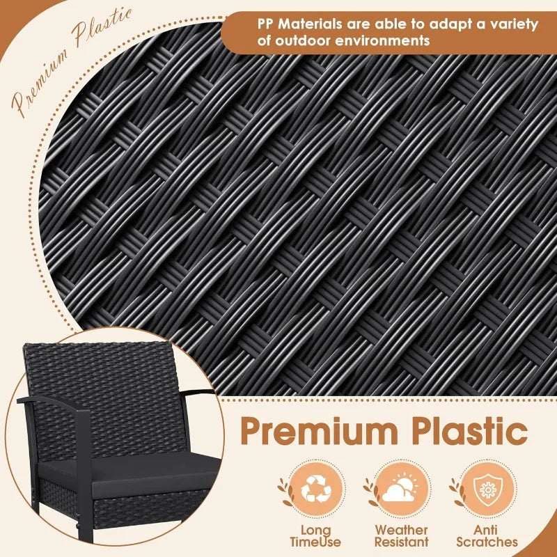 Resin 3 Piece Set, Cushions, and Table