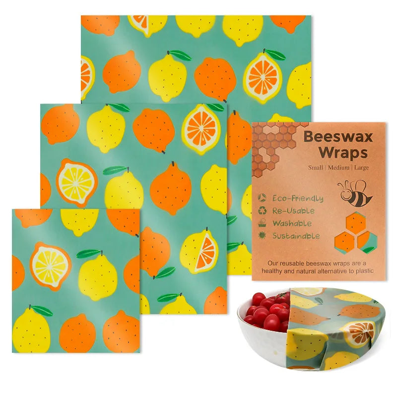 3PC/SET Beeswax Food Wraps, Reusable