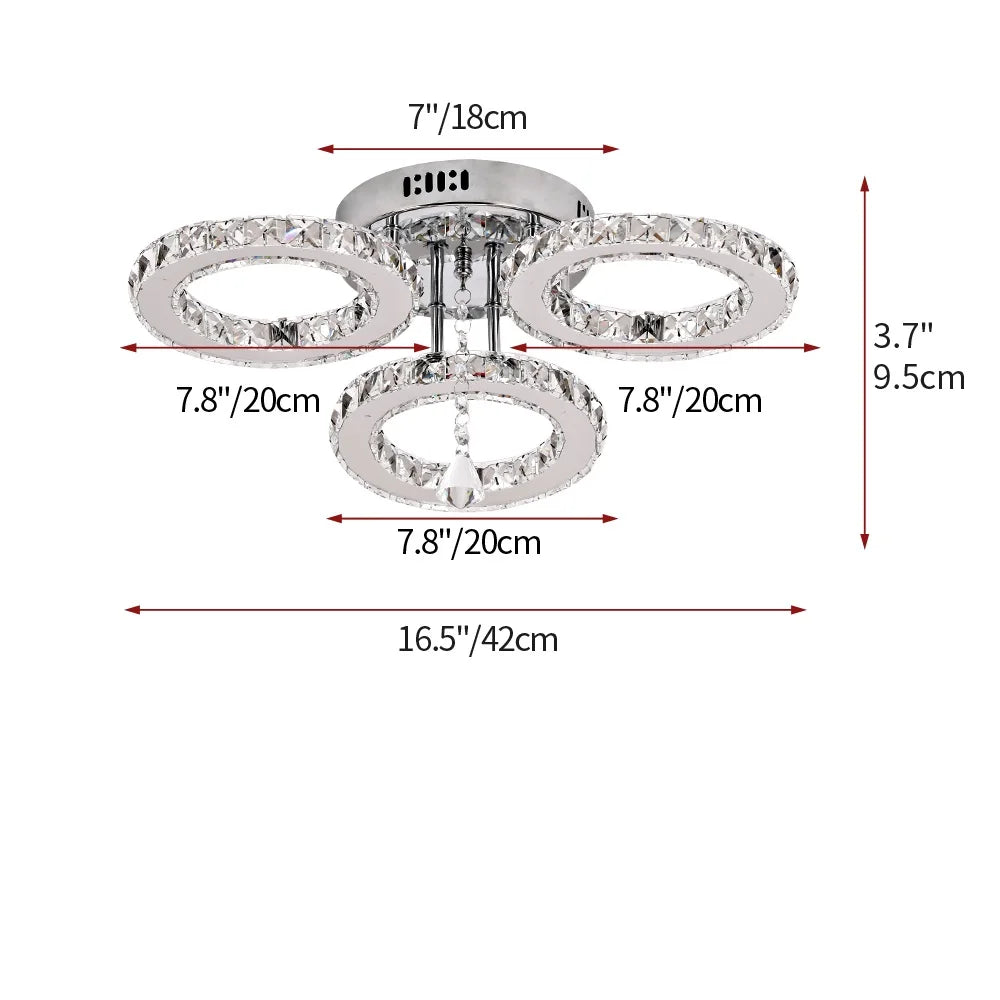 Crystal Led  Remote Control Modern Chandelier