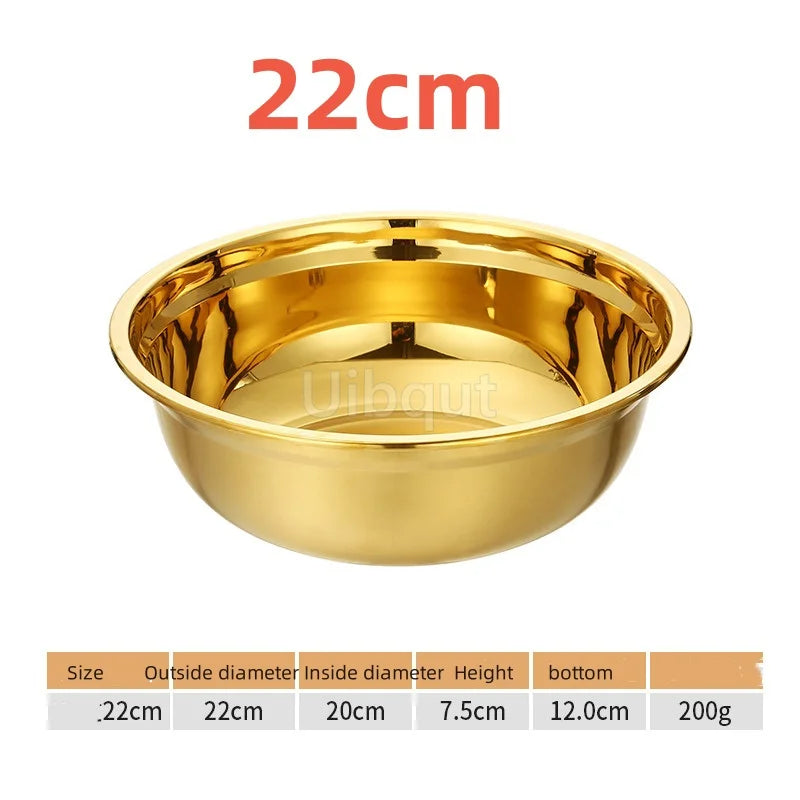 Round Golden Stainless Steel Colander