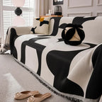 Chenille Sofa Blanket with Tassels