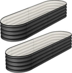 2- 4.5x2x1ft Oval Raised Garden Bed, Galvanized