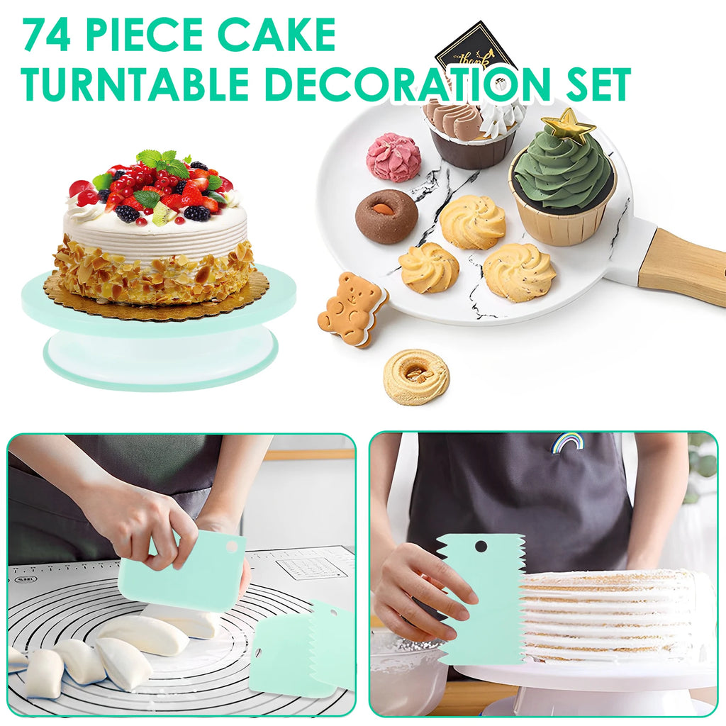 74/6 pc Turntable, Piping Bag, Icing Piping, Nozzle