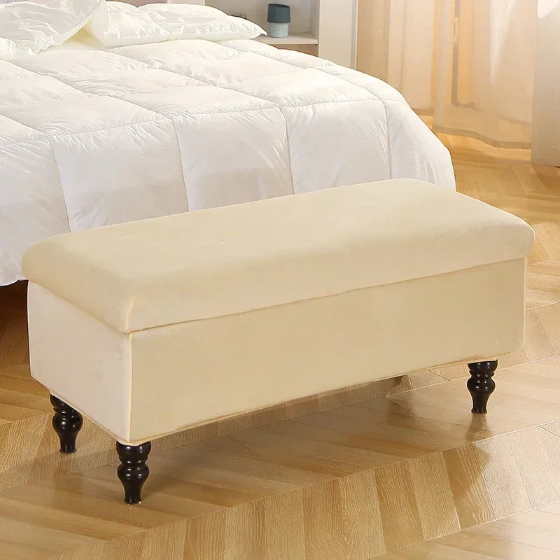 Velvet Storage Rectangle Ottoman
