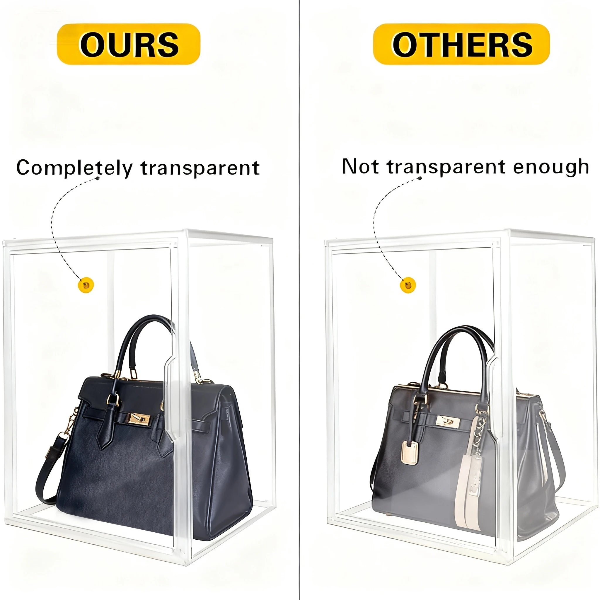 1pc/3pcs Clear Display Case Large Storage, Acrylic