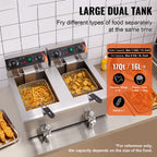 12L Electric Deep Fryer w/ Removable Tanks