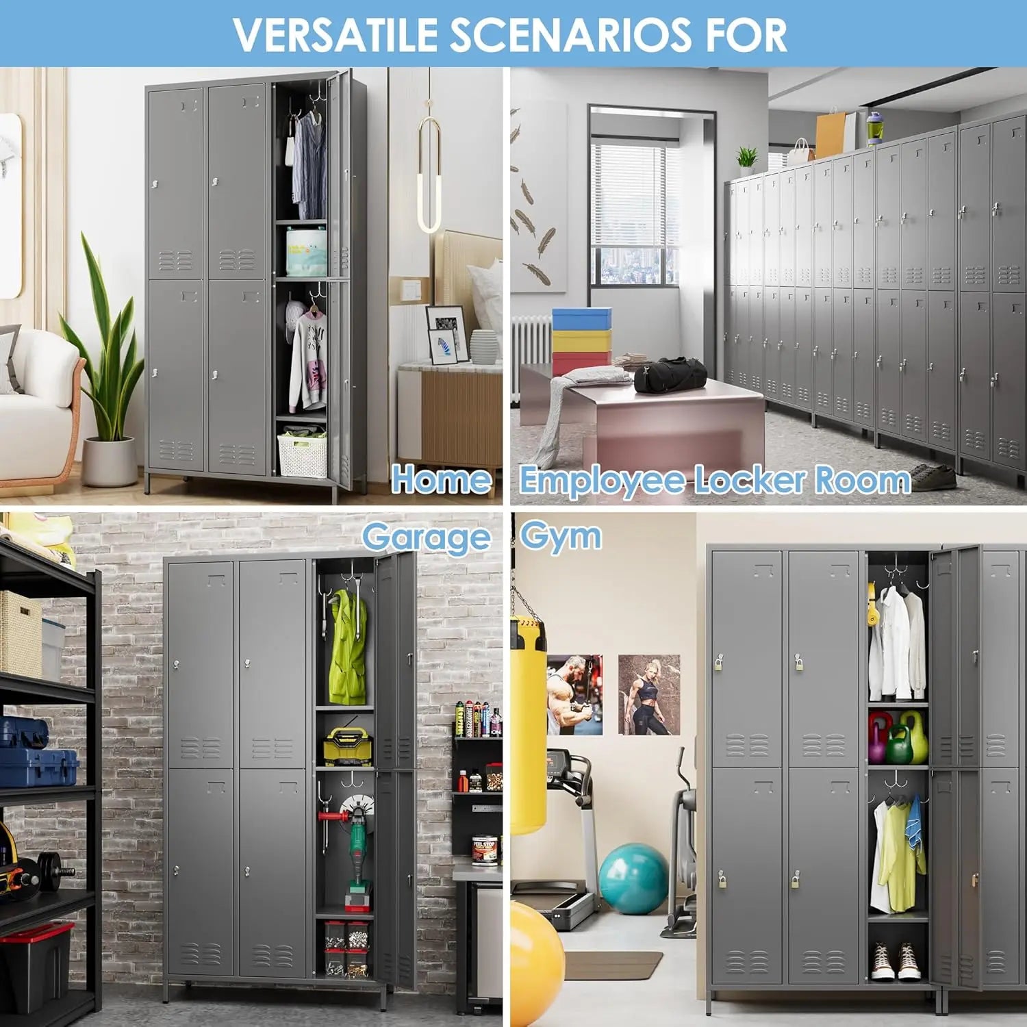 6 Metal Employee Storage Cabinets