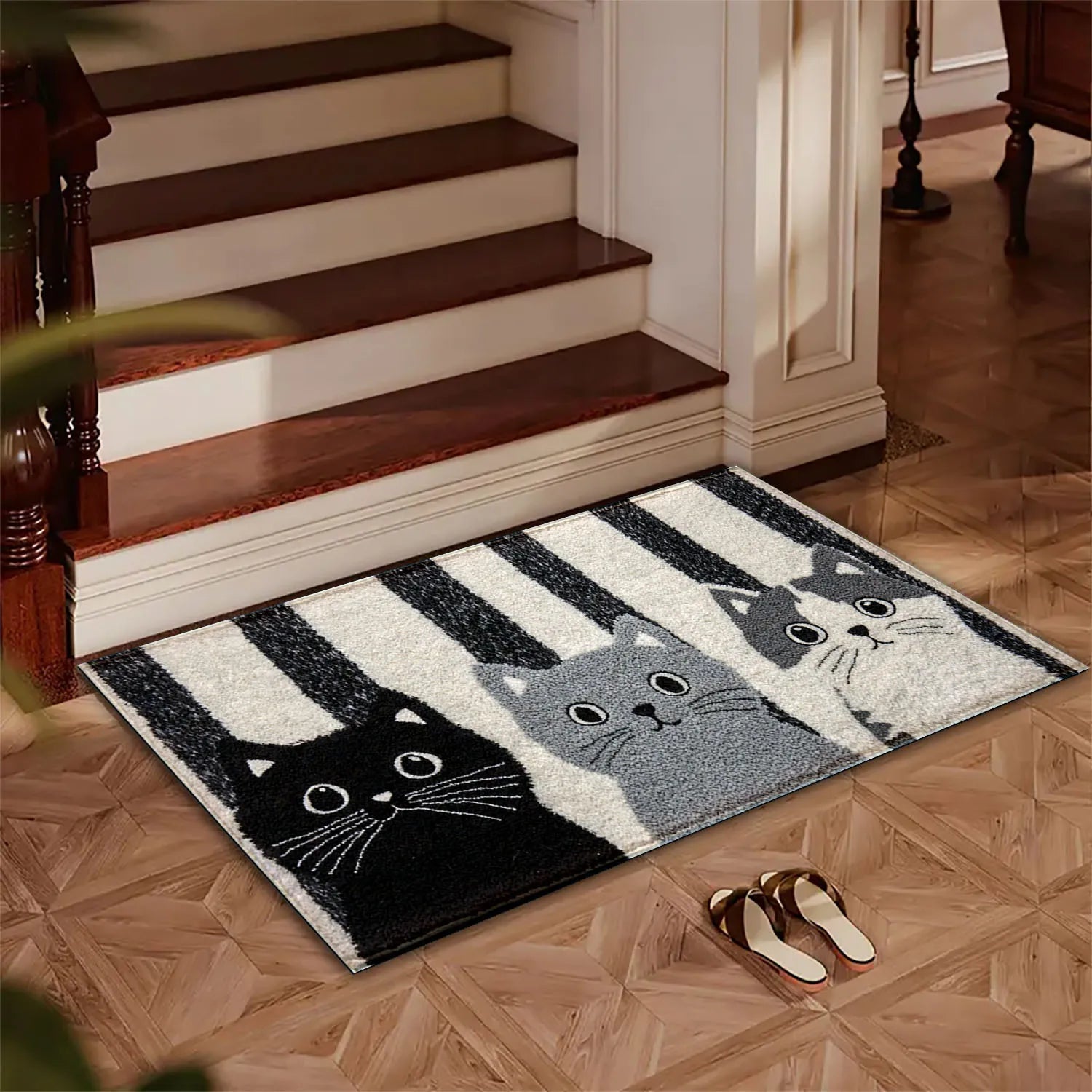Striped Cat Carpet Doormat