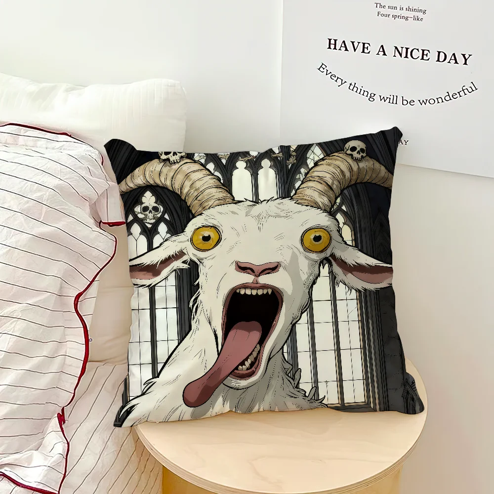 Screaming Goat Pillow Cover