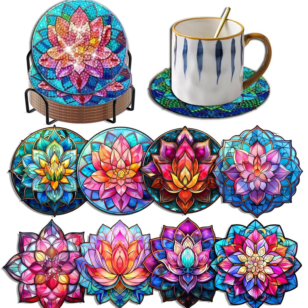 8pcs Diamond Coasters/ Holder Kits