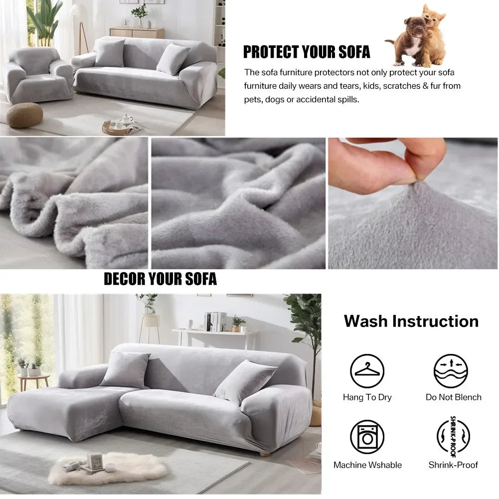 Sofa Covers, Velvet 1Pc Free Pillowcase