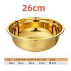 Round Golden Stainless Steel Colander
