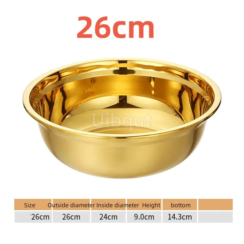 Round Golden Stainless Steel Colander