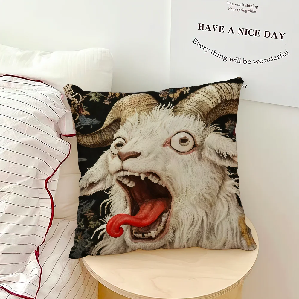 Screaming Goat Pillow Cover