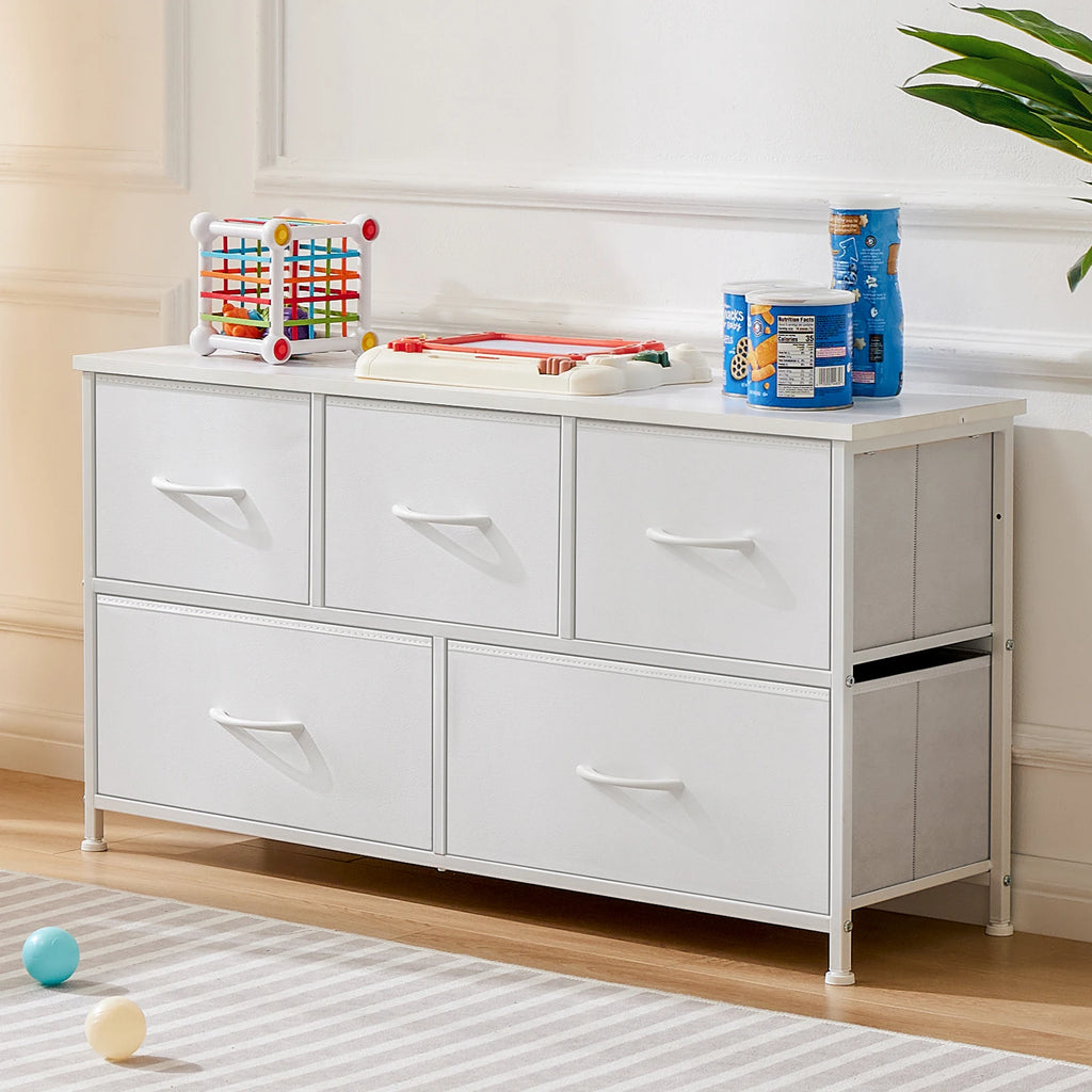 Display Cabinet / 5 Fabric Drawers