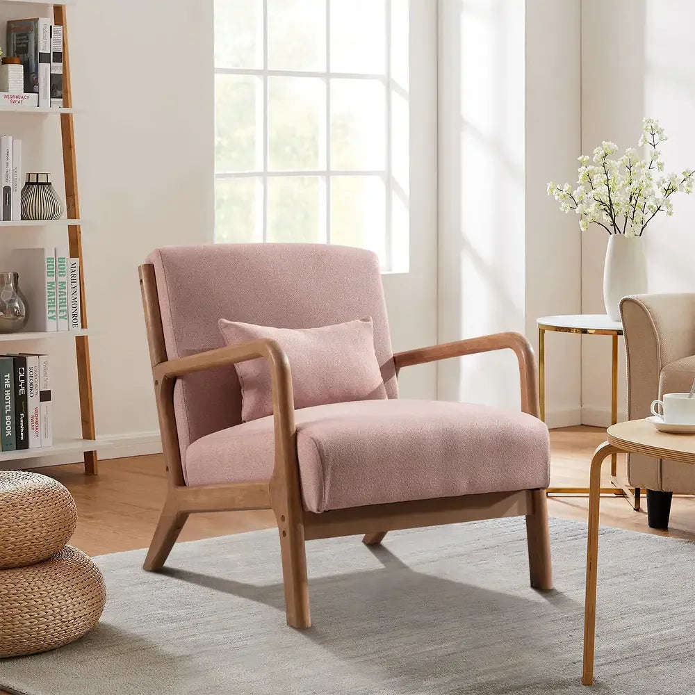 29*33*26 Inch  Wood Chair 105° Backrest Pillow